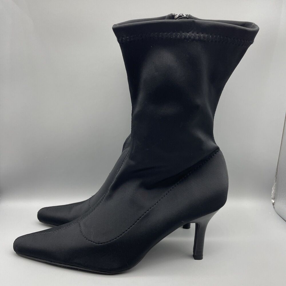 Contesa Italian Shoemakers Boots Women’s Size 8 M Black High Heeled Side Zip